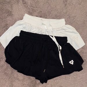 Set of 2 Black & White Women's Shorts Skirts Skorts athleisure bottoms S & XS